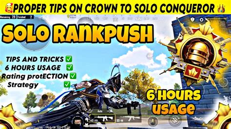 🇮🇳day 07 🤔how To Use 6 Hours For Conqueror 🥰 Solo Rank Push Tips And