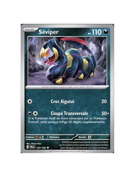 FR Pokémon Carte EV02 137 193 Seviper REVERSE