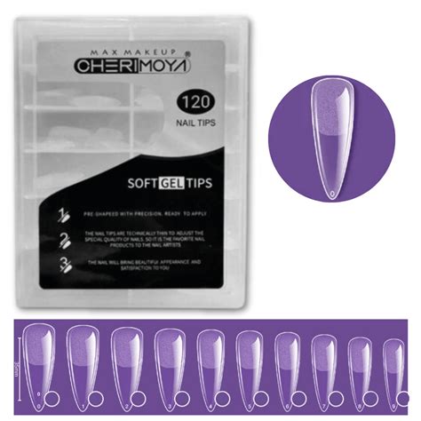 Tips Soft Gel Pre Limados Stiletto Und Cherimoya Creativa Store