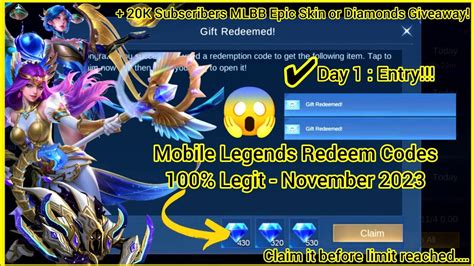 St Day Entry X Mlbb Redeem Code November Hurry Up This