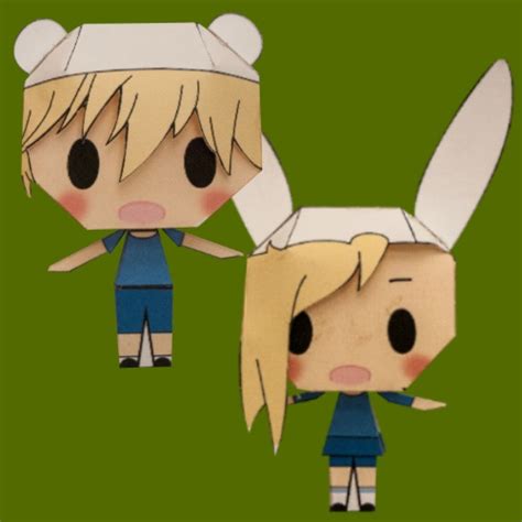 Adventure Time Finn And Fionna Paper Toys Tektonten Papercraft