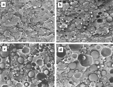 SEM Micrographs Of Cryo Fractured Surface Of PET PP Blends Prepared