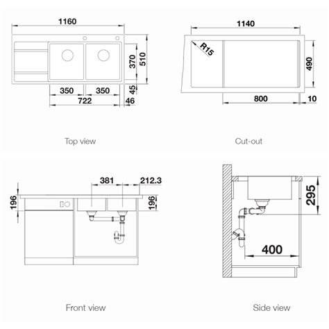 Divon II 8 S IF Blanco 2 Bowl Stainless Steel Modern Sink Nexus UK