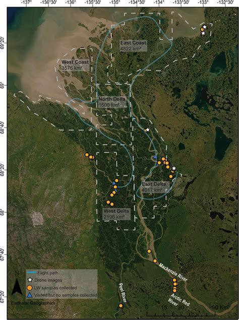 Map of the Mackenzie River Delta (MRD). Map of the Mackenzie River ...