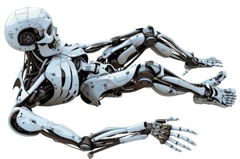 Robot Lying Down In A Relaxed Pose Symbolizing Robotics And Human Like