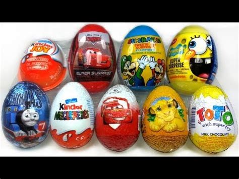 Surprise Eggs Unboxing Kinder Zaini Cars Spongebob Thomas Youtube