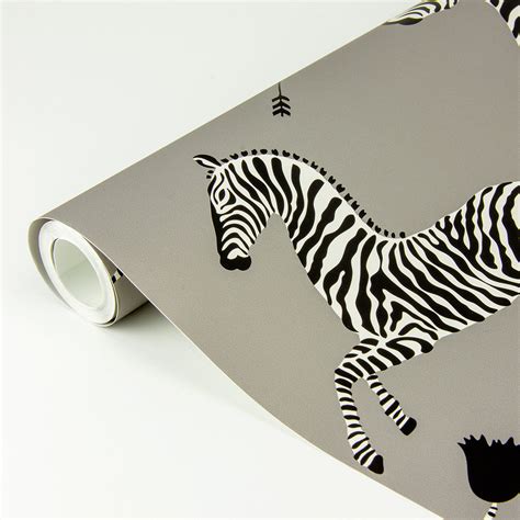 Scs3873 Grey Zebra Safari Scalamandré Self Adhesive Wallpaper By Scalamandré Nuwallpaper