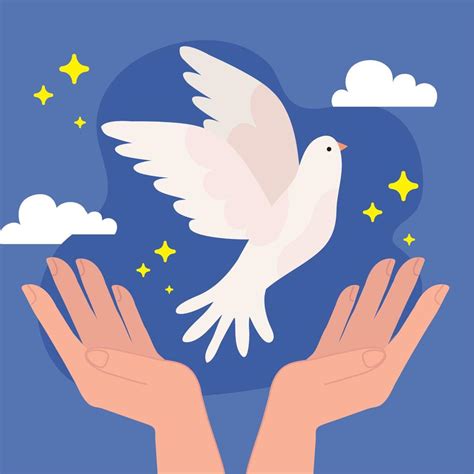 Peace Dove With Hands 10478724 Vector Art At Vecteezy