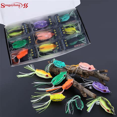 Sougayilang Artificial Soft Fishing Lures Bass Bait Rubber Frog Fishing