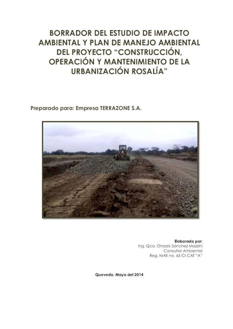 PDF BORRADOR DEL ESTUDIO DE IMPACTO AMBIENTAL Y BORRADOR DEL