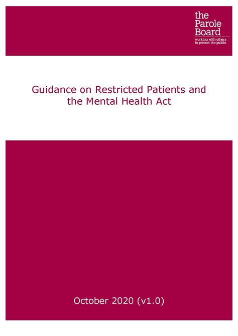 File Parole Board Guidance On Restricted Patients And Mha Pdf