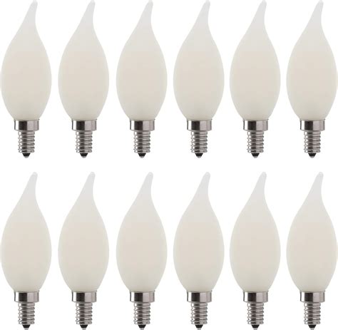 Led W Flame Tip Filament Frosted Chandelier Light Bulb W Equivalent