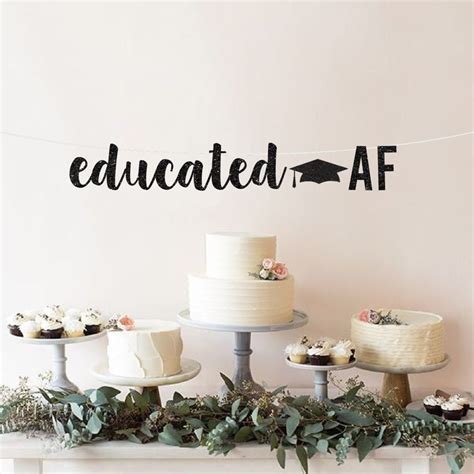 Graduation Banner Educated AF Funny Graduation Party - Etsy in 2023 | Graduation party banners ...