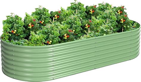 Btdvr 8ftl×4ftw×15fth Galvanized Metal Raised Garden Bed Outdoor