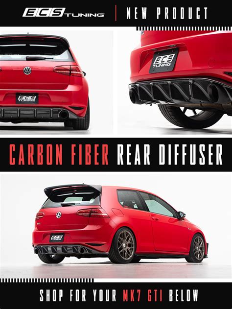 New Ecs Mk7 Gti Carbon Fiber Rear Diffuser Golfmk7 Vw Gti Mkvii