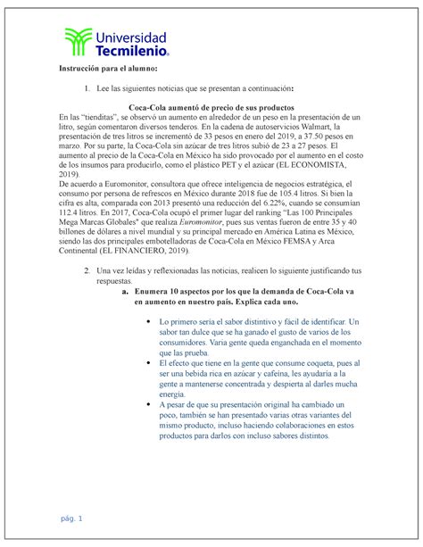 Evidencia 2 Economia Instrucción para el alumno Lee las siguientes