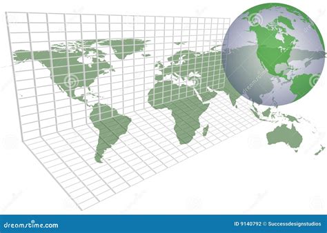 Global Earth Map Grid Stock Photography Image 9140792