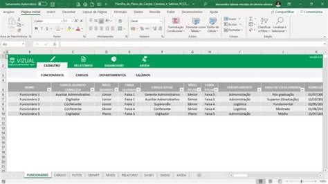 Planilha De Plano De Cargos Carreiras E Sal Rios Oficial R Em 0 Hot