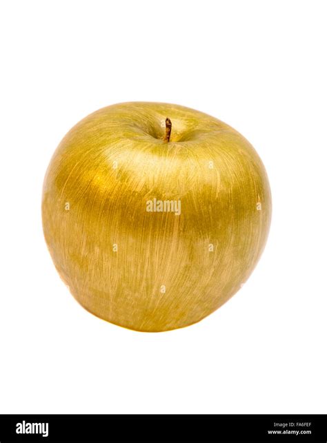 Gold Apple Isolated On White Background Stock Photo Alamy