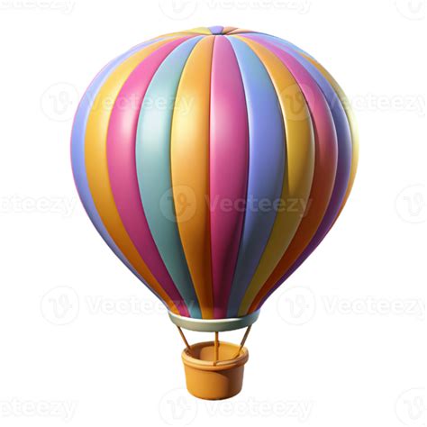 Colorful Hot Air Balloon Illustration PNG