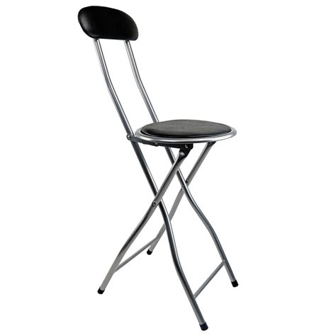 Black Padded Folding High Chair Breakfast Kitchen Bar Stool Seat £14