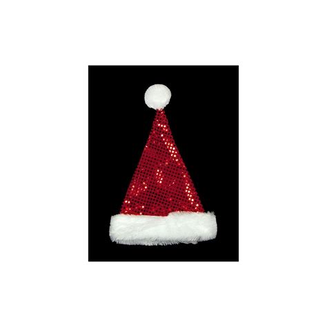 19 Red And White Sequin Unisex Adult Christmas Santa Hat Costume