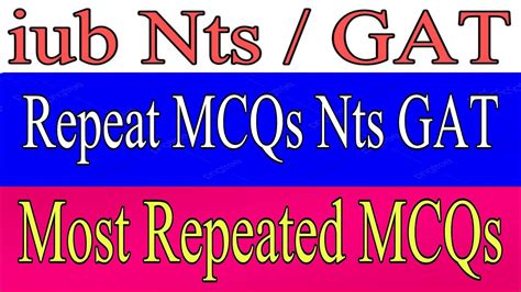 Top Most Repeated Mcqs For All Job Test Important All Job Test