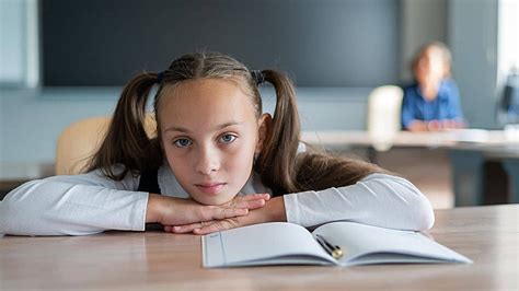 Bored Girl Daydreaming During Boring Talk Background Beautiful Cute