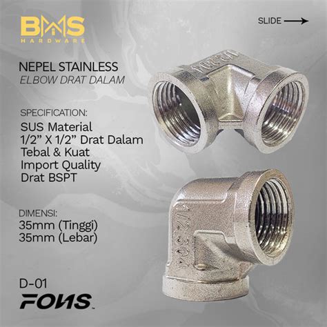 Jual Elbow Knee Drat Dalam Nepel Stainless Steel X Nepple Drat