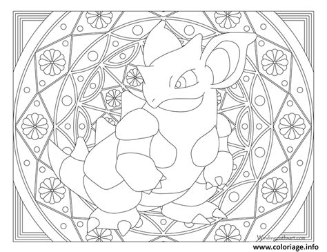 Coloriage Adulte Pokemon Mandala Nidoqueen Dessin Mandala Pokemon