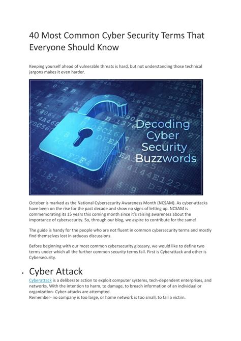 Ppt 40 Most Common Cyber Security Terms That Everyone Should Know