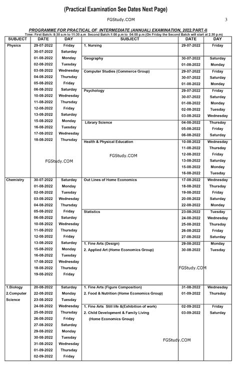 Th Class Date Sheet Bise Gujranwala Board Fg Study