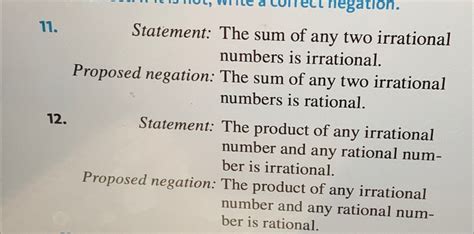 Solved Statement The Sum Of Any Two Irrational Numbers Is