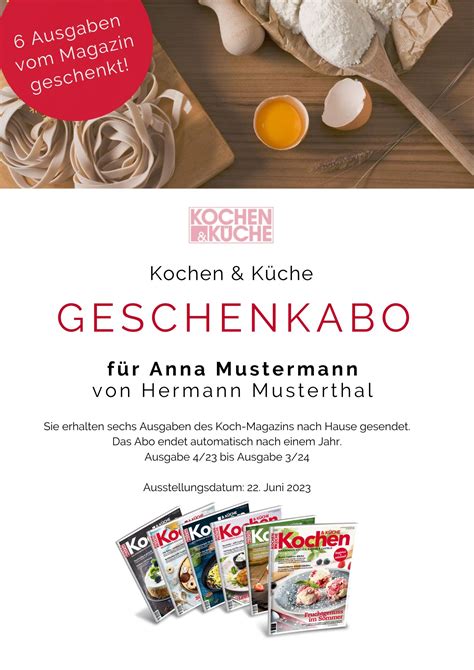 Jahres Abo Geschenk Kochen Küche Verlag