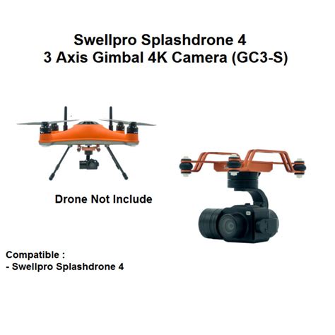 Swellpro Splashdrone 4 3 Axis Gimbal 4K Camera GC3 S