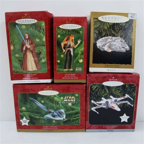 5x STAR WARS Hallmark Keepsake Holiday Tree Ornaments IOB Antique