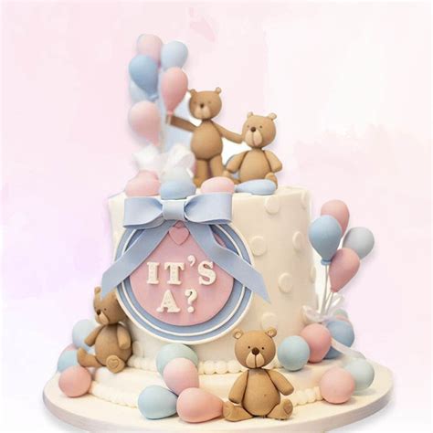 Gender Reveal Teddy Bear Cake French Bakery Dubai