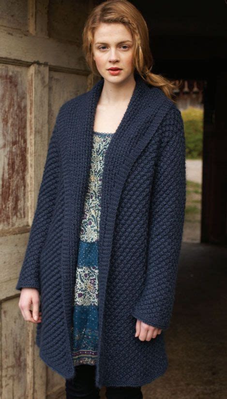 Free Daisy Stitch Coat Knitting Pattern Designed For Aran Weight Yarn This Beautif Knitted