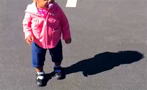 Funny Toddler Video Cute Girl Afraid Of Her Own Shadow