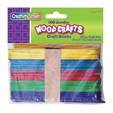 Chenille Craft® Bright Hues Jumbo Craft Sticks Staples