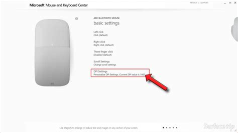 Configuring Surface Arc Mouse with Microsoft Mouse and Keyboard Center