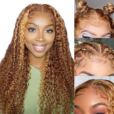 Amazon Highlight Curly Lace Front Wig Human Hair Inch