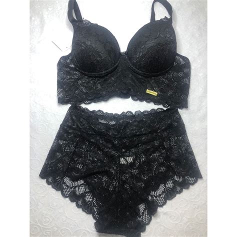 Conjunto Plus Size Rendado Cropped Lingerie Sensual Calcinha Alta Shopee Brasil