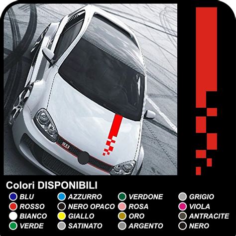 Strisce Adesive RACING Bonnet Stripes Universali Ottime Per Tutte Le