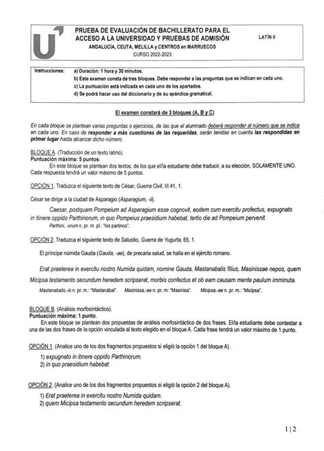 Antonio G Amador on Twitter Examen de César de Latín de la