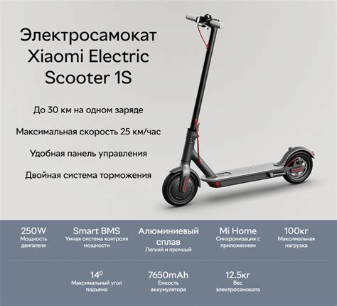 Электросамокат Xiaomi Mi Electric Scooter 1S - Megatel