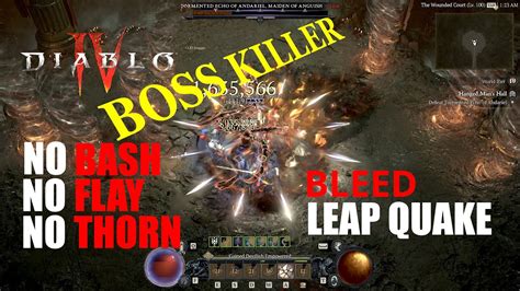 Diablo Iv S Bleed Leap Quake Barb Boss Killer Vs Tormented Bosses