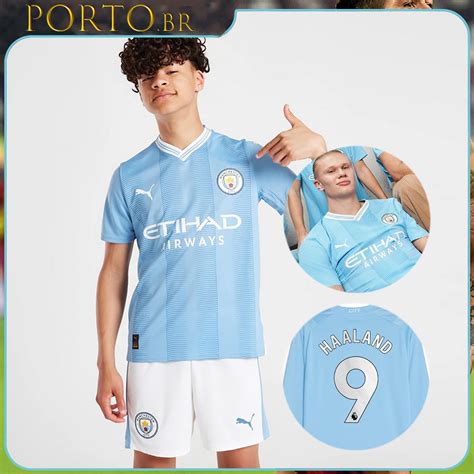 2023 24 Camisa Da Equipe Infantil Manchester City I De Futebol