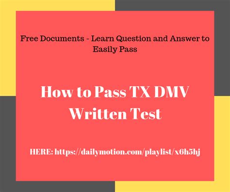 How To Pass The Dmv Written Test Bapxx