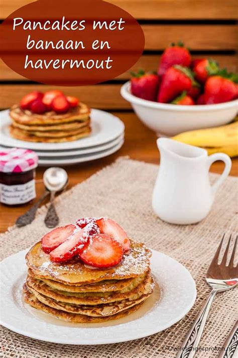 Pancakes met havermout en banaan Recept Voedsel ideeën Havermout